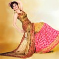 BW377 Olive Copper & Shocking Pink Gharara