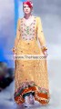 AK7996 Earth Yellow MSU Green Crinkle Chiffon Raw Silk Anarkali Dress
