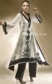 AK7525 Black Crinkle Chiffon Anarkali Style
