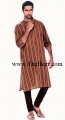 KT699 Dark Brown Polyster Cotton Kurta