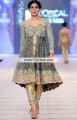 AK7243 Baby Blue British Racing Green Golden Poppy Banarasi Jamawar Crinkle Chiffon Anarkali