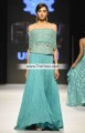 SC6636 Blizzard Blue Bright Cerulean Crinkle Chiffon Raw Silk Crushed Crinkle Chiffon Lehenga