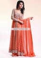 AK6856 Bittersweet Net Raw Silk Anarkali Palazzo Dress