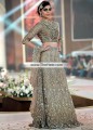 BW6564 Khaki Crinkle Chiffon Banarasi Jamawar Lehenga