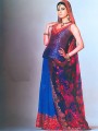 BW102 Medium Blue & Orange-Red Lehenga