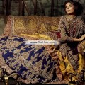 BW6771 Dark Tyrian Purple Rosewood Dark Persian Indigo Crinkle Chiffon Lehenga