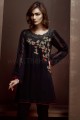 MSW967 Black Silk Chiffon 3 Piece Stitched Suit