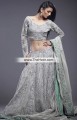 BW6921 Silver Raw Silk Crinkle Chiffon Lehenga