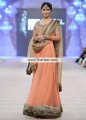AK7291 Atomic Tangerine Olive Drab Raw Silk Crinkle Chiffon Organza Anarkali