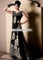 MX6715 Black Crinkle Chiffon Crepe Silk Wedding Maxi