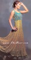 AK6841 Naples yellow Crinkle Chiffon Anarkali Style