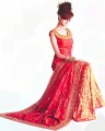 BW8143 Fire Red Mermaid Lehenga
