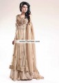 BW6855 Navajo White Dark Navajo White Crinkle Chiffon Raw Silk Angrakha Lehenga