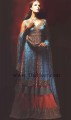 BW6678 Persian Red  Rich Maroon Air Force Blue Raw Silk And Printed Jamawar Lehenga