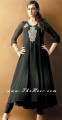 AK7952 Black crinkle chiffon Anarkali Style