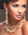 EJ170 Crystal Gold Pearl Evening Jewellery