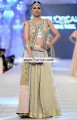 BW6069 Taupe Gray Tea Rose Misty Rose Khaki Embroidered Crinkle Chiffon Banarasi Jamawar Lehenga