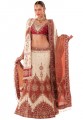 BW59 Off White & Maroon Lehenga
