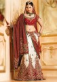 BW79 Off-white & Maroon Lehenga