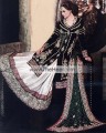 BW7841 British Racing Green Off White Velvet Banarasi Jamawar Sharara