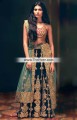BW6888 Vermilion British Racing Green Viridian Crinkle Chiffon Lehenga