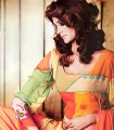 PW8955 Orange Crinkle Chiffon Party Wear