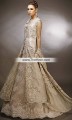 MX6708 Khaki Banarasi Jamawar Crinkle Chiffon Raw Silk Wedding Maxi