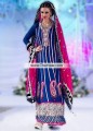 AK7573 Federal Blue Magenta Crinkle Chiffon Anarkali
