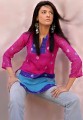 T716 Pink And Blue Kurti