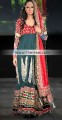 BW6167 Midnight Green & Alizarin Crinkle Chiffon Sharara
