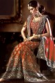 BW6866 Dark Tangelo & Flame banarsi Lehnga