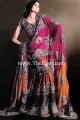 BW6447 Dark Coral & Seal Brown Crinkle Chiffon & Jamawar Gharara