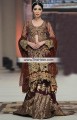 BW6170 Dark Burnt Umber Seal Brown Crinkle Chiffon Raw Silk Banarasi Jamawar Lehenga