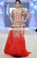 BW7239 Venetian Red Crinkle Chiffon Fancy Net Lehenga