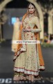 AK7342 Dark Champagne Army Green Amber Crinkle Chiffon Raw Silk Anarkali Sharara
