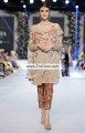 PW6655 Khaki Black Crinkle Chiffon Banarasi Jamawar Party Dress