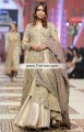 SC6965 Dark Champagne Peach Puff Khaki Crinkle Chiffon Banarasi Jamawar Sharara