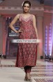 PW6046 Purple Taupe Brink Pink Raw Silk Crinkle Chiffon Party Dress