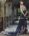 AK6482 Prussian Blue Crincle Chiffon Anarkali Style