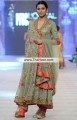 BW6103 Dark Asparagus Amaranth Crinkle Chiffon Banarasi Jamawar Angrakha Pishwas