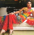 EW7893 Multi Colored Tie Dye Crinkle Chiffon Evening Wear