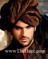 TB408 Dark Brown Jamawar Turban
