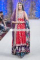 BW7431 Red Dark Blue Purple Banarasi Crinkle Chiffon Banarasi Jamawar Sharara