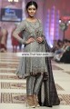 PW6028 Trolley Grey Light Trolley Grey Crinkle Chiffon Banarasi Jamawar Dual Layered Dress