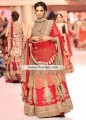 BW6738 Fawn Deep Carmine Pink Rosewood Crinkle Chiffon Lehenga