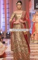 BW6969 Tan Carmine Raw Silk Crinkle Chiffon Lehenga