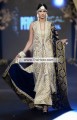 BW7386 Off White Midnight Blue Crinkle Chiffon Banarasi Jamawar Crepe Silk Sharara