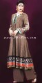 AK6763 Dark Beaver Crinkle Chiffon Anarkali Style