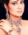 JW022 Zircons Ruby Gemstones  Party Jewellery