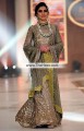 MX6562 Gray Dark Tan Crinkle Chiffon Banarasi Jamawar Maxi Lehenga